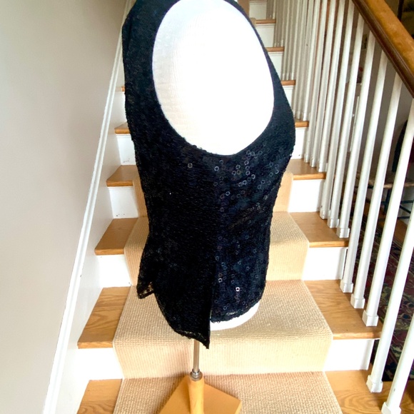 Black sparkling, sleeveless top from Kay Unger, size 8 - Picture 5 of 7